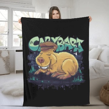 Discover I Need a Napybara Capybara Fleece Blankets