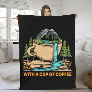 Discover coffe n nature mountains Classic Fleece Blankets