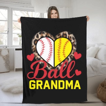 Discover Baseball Grandma Grandmother Grandparents Day Fleece Blankets