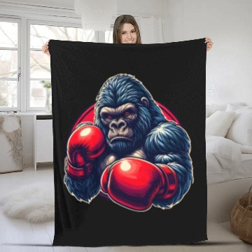 Discover Boxing Gorilla Martial Arts Fighter Boxing Lover Fleece Blankets