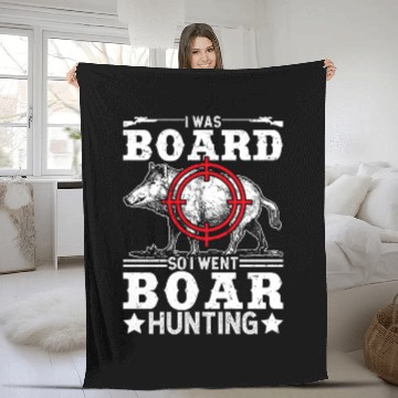 Discover Boar Hunting Funny Wild Hog Hunter Fleece Blankets