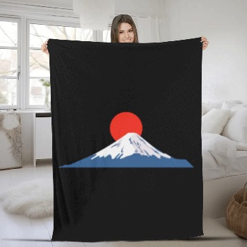 Discover Japanese dawn on Mount Fuji Fleece Blankets