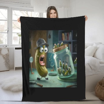 Discover Funny Pickle Surprise Cucumber Pickles Fleece Blankets