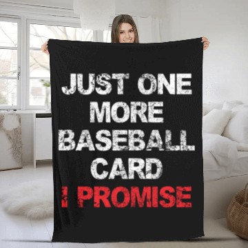 Discover Just One More Baseball Card Funny Collector Fleece Blankets