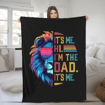 Discover It's Me Hi I'm The Dad It's Me Retro Father's Day Fleece Blankets