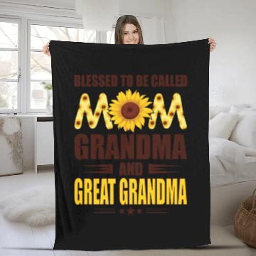 Discover Blessed To Be Called Mom Grandma Great Grandma Fleece Blankets