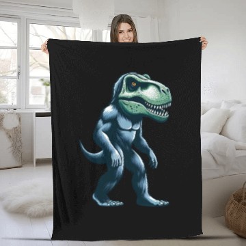 Discover T-Rex Bigfoot Sasquatch Gorilla Fusion Creature Fleece Blankets
