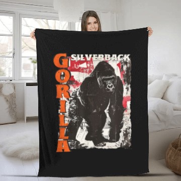 Discover Gorilla Monkey Growling Silverback Fleece Blankets