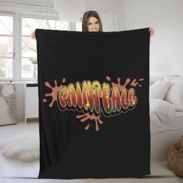 Discover Paintball Graffiti Bubble Style red and yellow Fleece Blankets