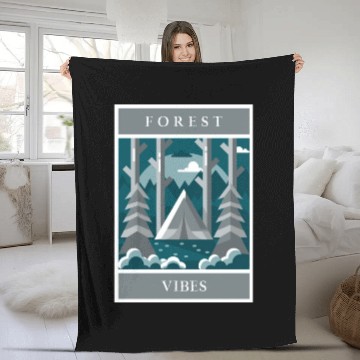 Discover Forest vibes Fleece Blankets