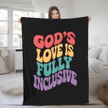 Discover God's Love is Fully Inclusive Christian Jesus LGBT Fleece Blankets