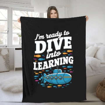 Discover School Submarine Ready To Dive Into Learning Fleece Blankets