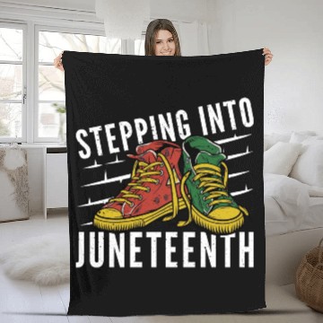 Discover Stepping Into Juneteenth 2024 Afro American Fleece Blankets
