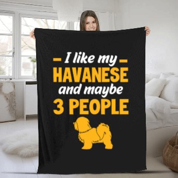 Discover Dog And Maybe 3 People Funny Havanese Dog Lovers Fleece Blankets