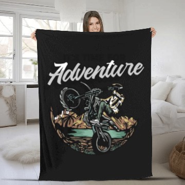Discover MOTOCROSS ITS TIME ADVENTURE Fleece Blankets