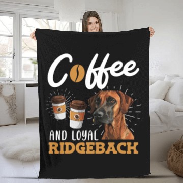 Discover COFFEE AND LOYAL RIDGEBACK Rhodesian Ridgeback Fleece Blankets