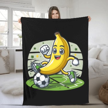 Discover Banana Soccer Fleece Blankets