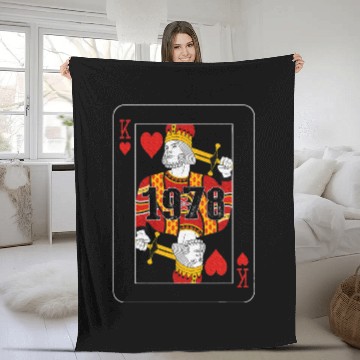 Discover King Cards Poker 1978 Year Old Limited Birthday Fleece Blankets