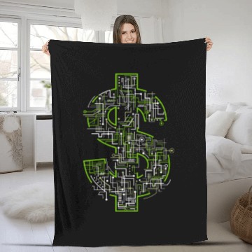 Discover money robot Fleece Blankets