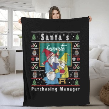Discover Santas Elfs Ugly Christmas Purchasing-Manager Fleece Blankets