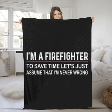 Discover Firefighter funny fireman quote Fleece Blankets