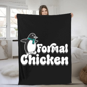 Discover Funny Meme Penguin Lover Formal Chicken Illustrati Fleece Blankets
