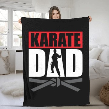 Discover Karate Dad Karateka Self Defence Fighter Fleece Blankets