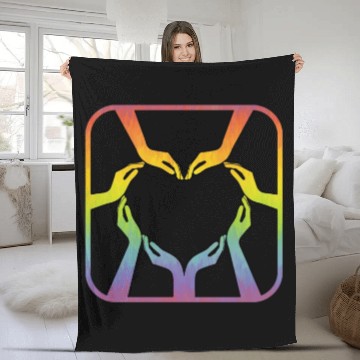 Discover Artistic LGBTQ Gay Pride Rainbow Flag Lesbian Fleece Blankets