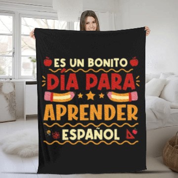 Discover Espanol Maestra Hispanic Teacher Spanish Teacher Fleece Blankets