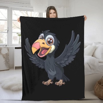Discover Joyful California Condor Cartoon Character Fleece Blankets