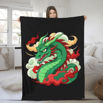 Discover Fantasy dragon Fleece Blankets