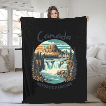 Discover Canada nature's paradise Fleece Blankets