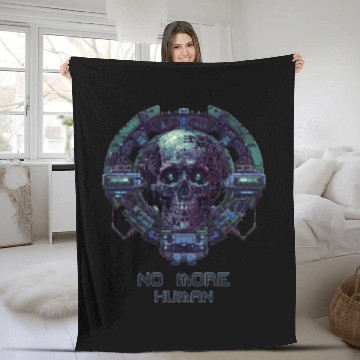 Discover No More Human Fleece Blankets