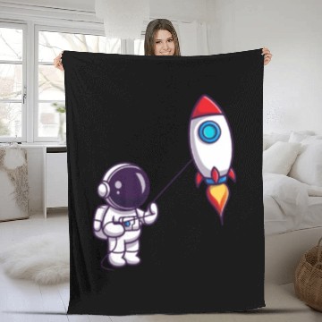 Discover play with rocket balloon Fleece Blankets