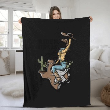 Discover WILD WEST COW GIRL Fleece Blankets