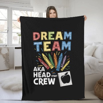 Discover Head Start Dream Team Squad Teacher Back To School Fleece Blankets