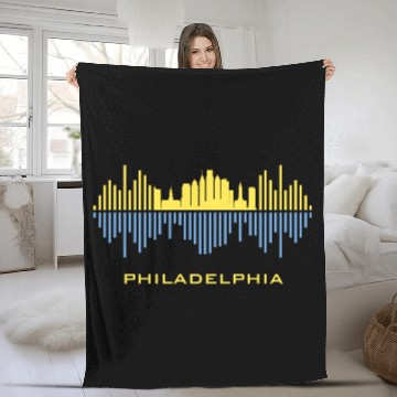 Discover Philadelphia City Sound Waves Fleece Blankets