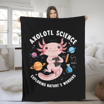 Discover Axolotl Science Teacher Mexican Salamander Fleece Blankets