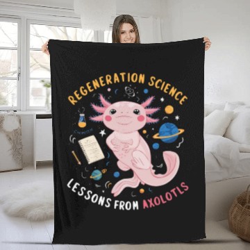 Discover Axolotl Science Teacher Mexican Salamander Fleece Blankets