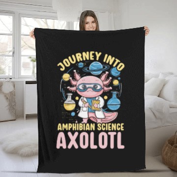 Discover Axolotl Science Teacher Mexican Salamander Fleece Blankets