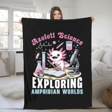 Discover Axolotl Science Teacher Mexican Salamander Fleece Blankets