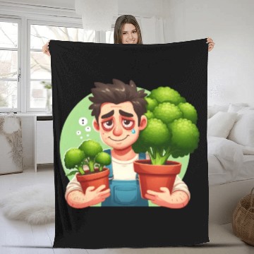 Discover Broccoli Gardener Fleece Blankets