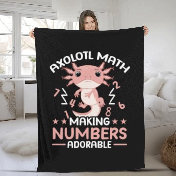 Discover Axolotl Math Teacher Mexican Salamander Amphibian Fleece Blankets