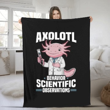Discover Axolotl Science Teacher Mexican Salamander Fleece Blankets