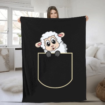 Discover Funny Sheep Pocket Gift Fleece Blankets