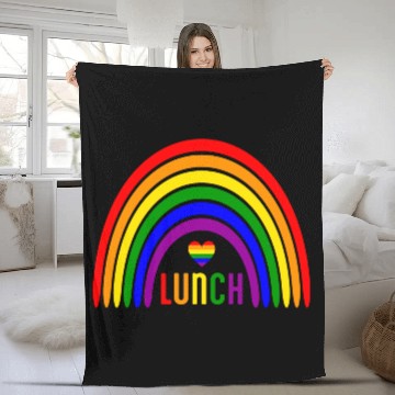 Discover LGBTQ Rainbow Lunch - Colorful Pride Fleece Blankets