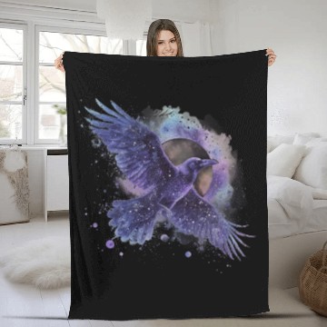 Discover Celestial Raven Clipart Clipart, Crow Bird Witch Fleece Blankets