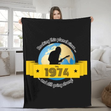 Discover 50th birthday Rocking this planet since 07/1974 Fleece Blankets