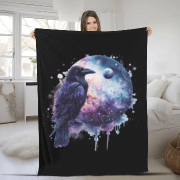 Discover Celestial Raven Clipart Clipart, Crow Bird Witch Fleece Blankets