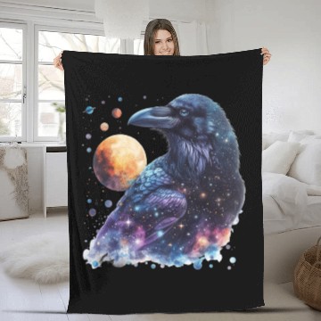 Discover Celestial Raven Clipart Clipart, Crow Bird Witch Fleece Blankets